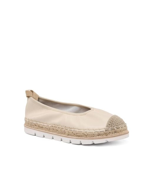 J/Slides Natural Bridget Leather Flat