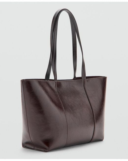 Mango White Medium Shopper Bag