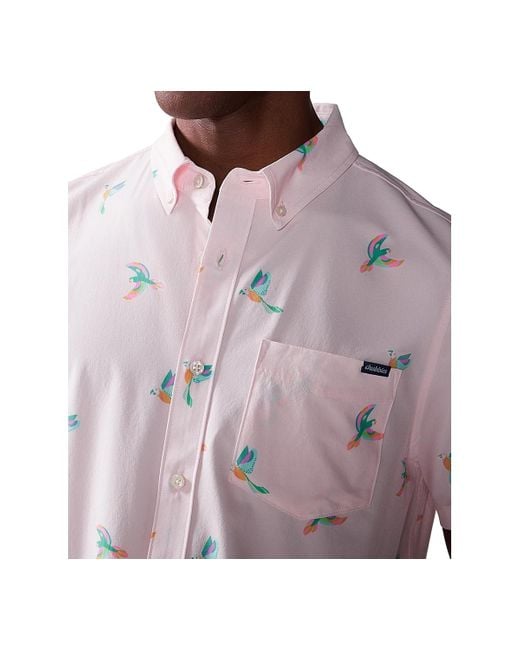Chubbies Multicolor Parrot Party Short Sleeve Button-down Performance Shirt for men