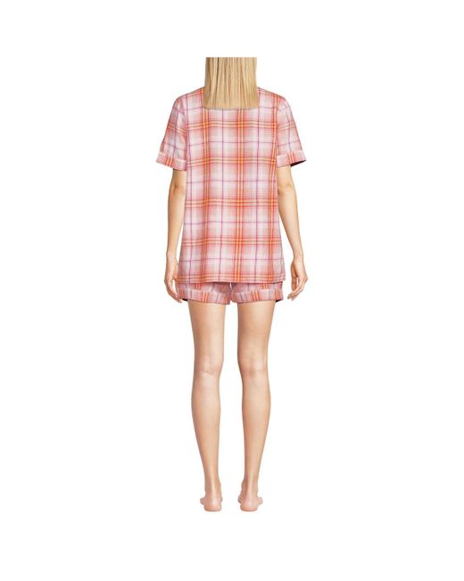 Lands' End Pink Linen 2 Piece Pajama Set
