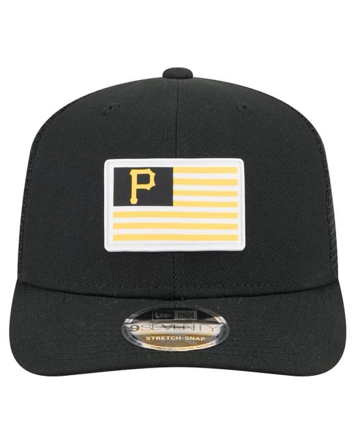 KTZ Black Pittsburgh Pirates Flag 9seventy Coolera Stretch-snap Hat for men
