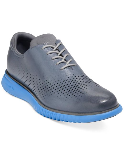 Cole Haan Blue 2.zerøgrand Lace-up Laser Wingtip Oxford Shoes for men