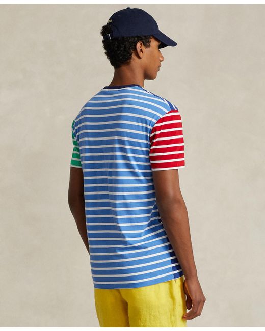 Polo Ralph Lauren Blue Classic-fit Striped Jersey T-shirt for men