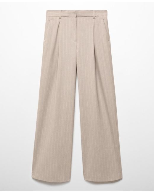 Mango Natural Pinstripe Suit Pants