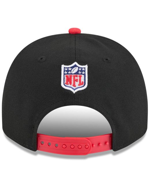 KTZ Black/red Houston Texans 2025 Nfl Draft A-frame 9fifty Snapback Hat for men