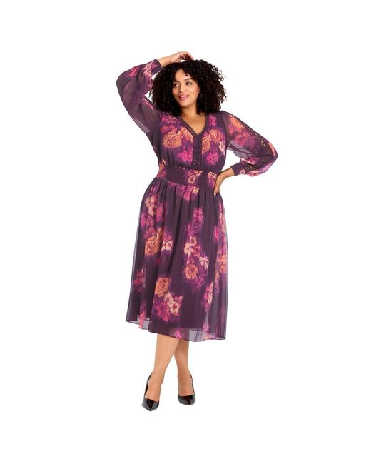 Avenue Purple Elena Dress
