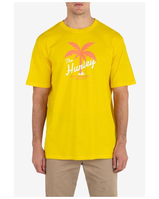 Hurley Yellow Everyday Salt And Lime Short Sleeve T-shirt for men