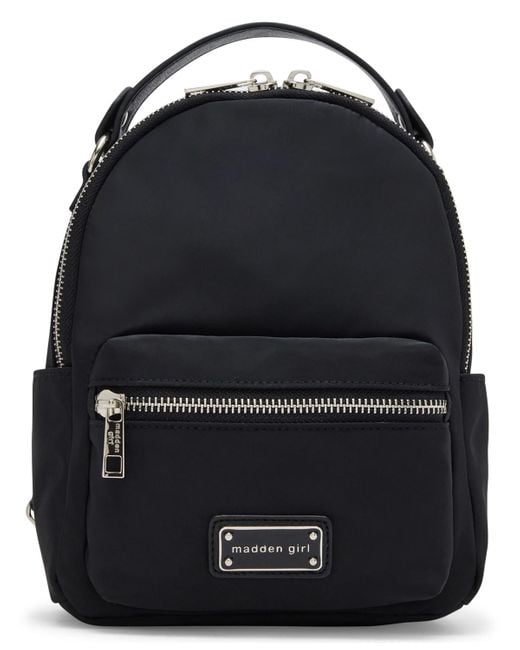 Madden Girl Black Mila Nylon Convertible Backpack To Sling