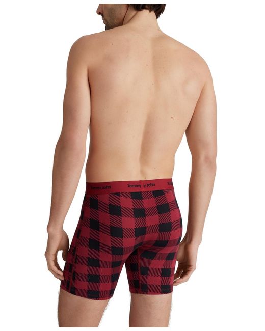 Red Tag Less Tommy John 3-pack Tagless Boxer Briefs in Red for Men | Lyst