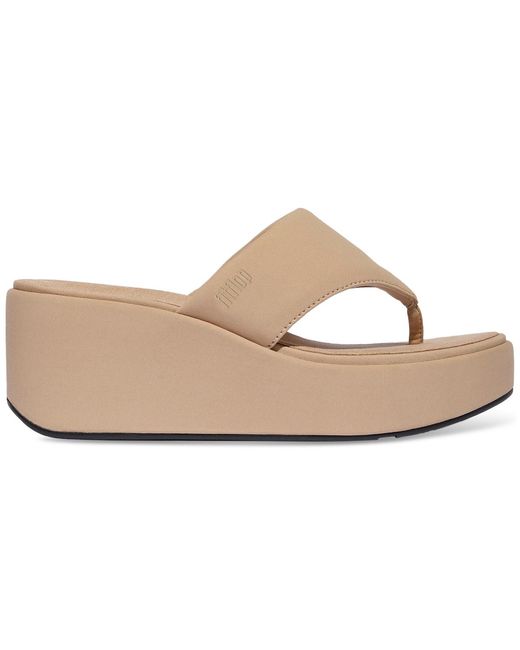 Fitflop Brown Flatforms Wedge Toe-post Sandals
