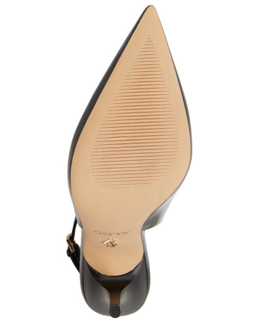 ALDO Black Lisandre High-vamp Ankle-wrap Heeled Pumps