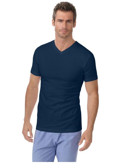 Polo Ralph Lauren Blue Men's Slim-fit Classic Cotton V-neck Undershirt 3-pack for men