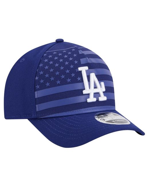 KTZ Blue Los Angeles Dodgers American Flag 9forty M-crown A-frame Adjustable Hat for men
