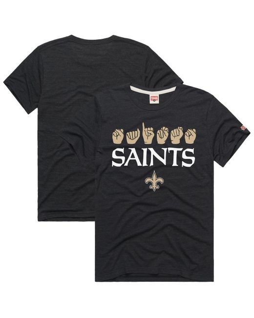 Homage Black And New Orleans Saints Nfl Asl Collection By Love Sign Tri-blend T-shirt