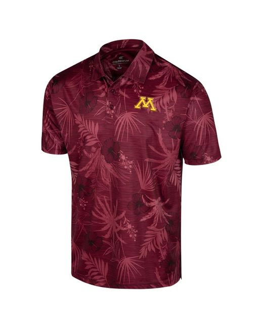 Colosseum Athletics Red Minnesota Golden Gophers Big & Tall Palms Polo for men