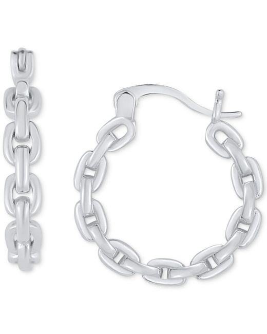 Giani Bernini White Polished Chain Link Small Hoop Earrings