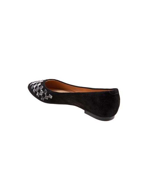 Trotters Black Estee Woven Flat