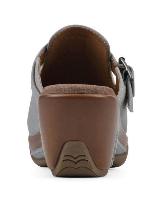 White Mountain Gray Viewed Slip-on Clogs