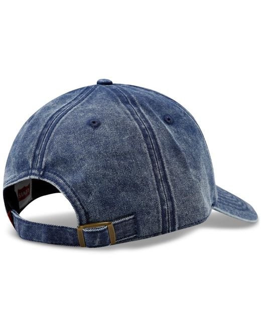 Levi's Blue Snow Washed Batwing Logo Baseball Hat for men