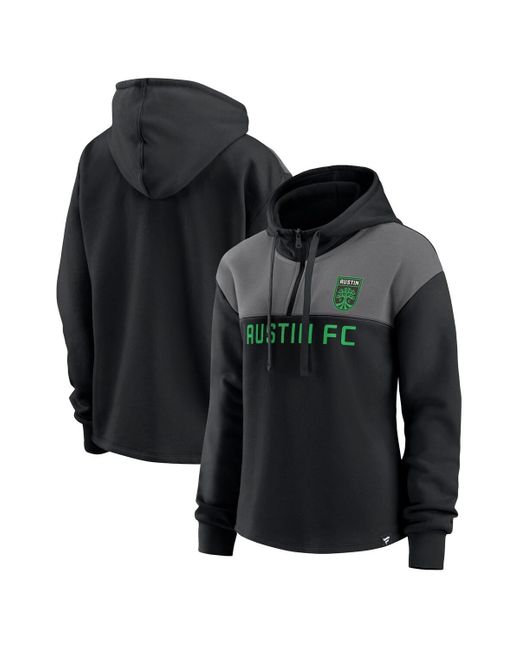 Fanatics Black Austin Fc Fleece Quarter-zip Hoodie