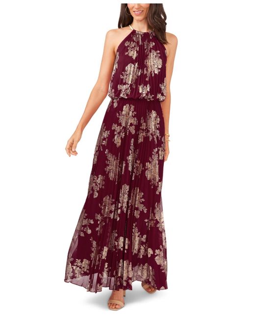msk pleated halter dress New. MSK Petite Pleated Metallic Halter Sleeveless Gown Women Dress Size: 12