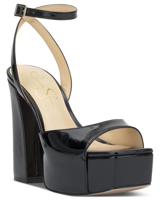Jessica Simpson Black Lirio Two-piece Platform High-heel Dress Sandals