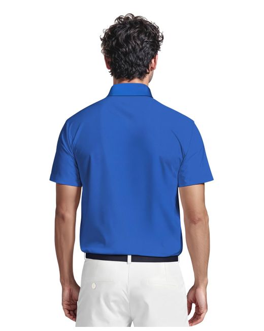 PGA TOUR Blue Airflux Regular-fit Mesh Performance Golf Polo Shirt for men