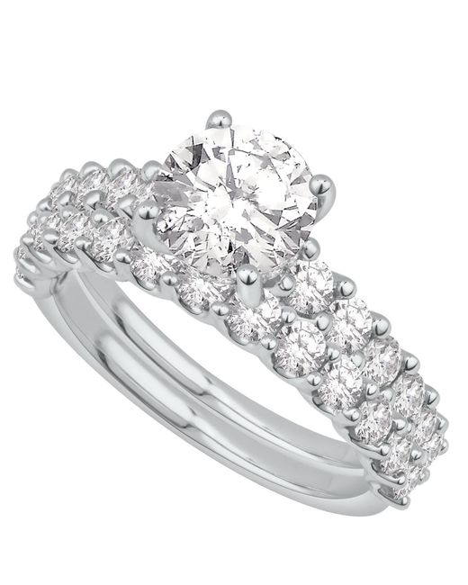 Macy's White Diamond Solitaire Plus Ring (3 Ct. T.w.