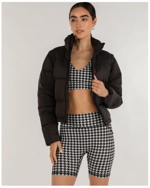 Rebody Active Black On The Go Puffer Convertible Jacket Vest