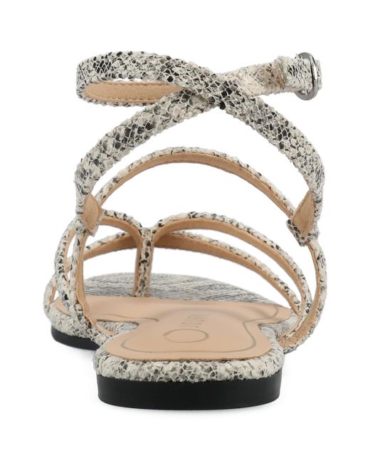 Journee Collection Metallic Serissa Multi Strap Flat Sandals