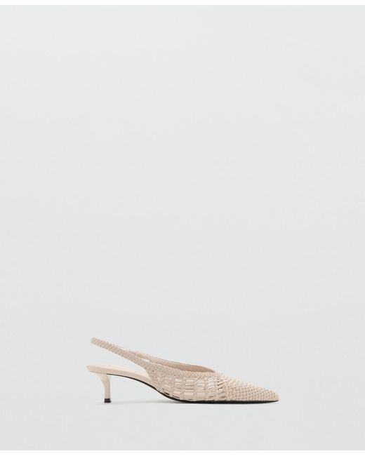 Mango White Braided Pointed Shoes