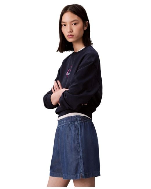 Calvin Klein Blue Chambray Pull-on Shorts