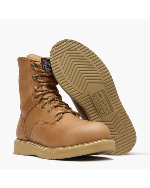 Georgia Boot Brown Wedge Steel Toe Work Boot for men