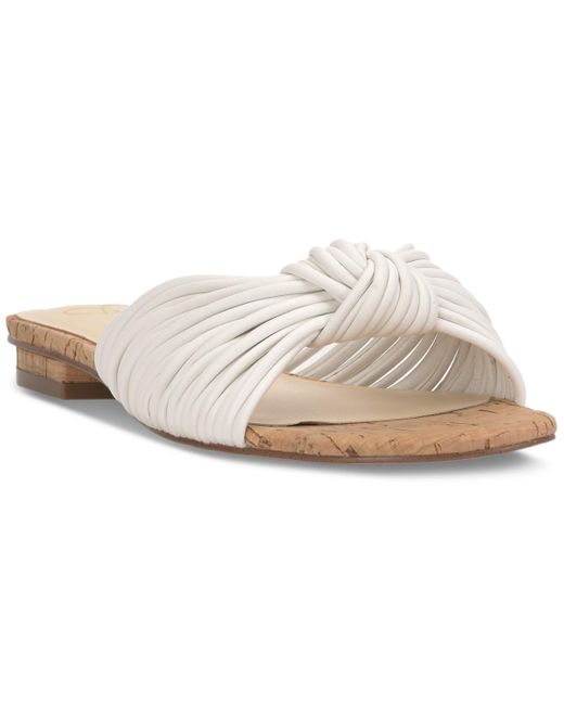 Jessica Simpson White Dydra Knotted Strappy Flat Sandals