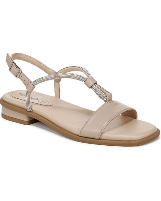 LifeStride White Radiant Square Open Toe Slingback Dress Sandals