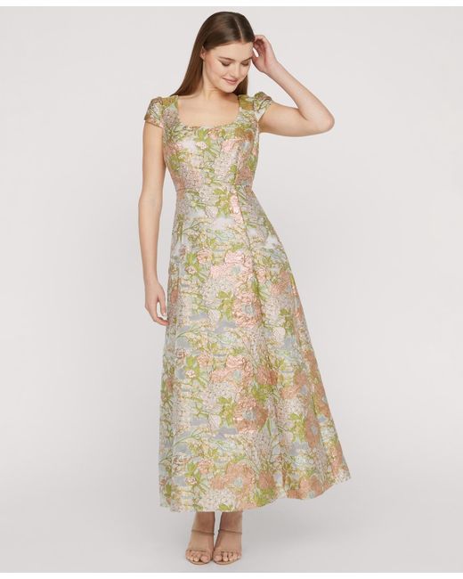 JS Collections Natural Ruthanne Tulip-petal-sleeve Ankle Gown