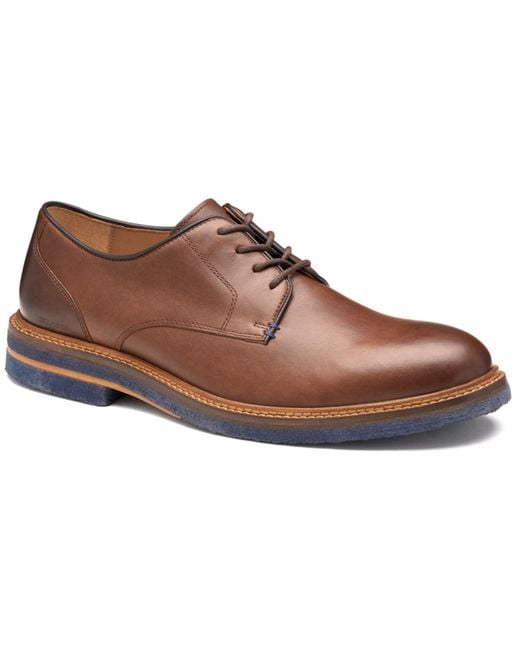 Johnston & Murphy Brown Calder Plain Round Toe Shoes for men