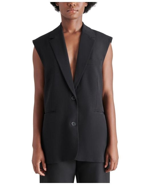 Steve Madden Ashton Sleeveless Single breasted Vest in Black Lyst