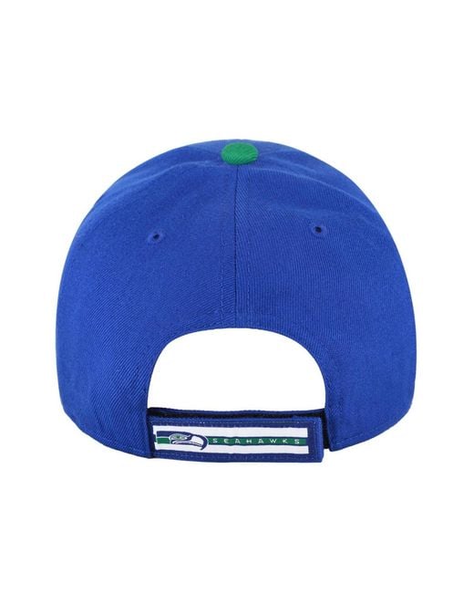 '47 Blue Seattle Seahawks Throwback Mvp Adjustable Hat for men