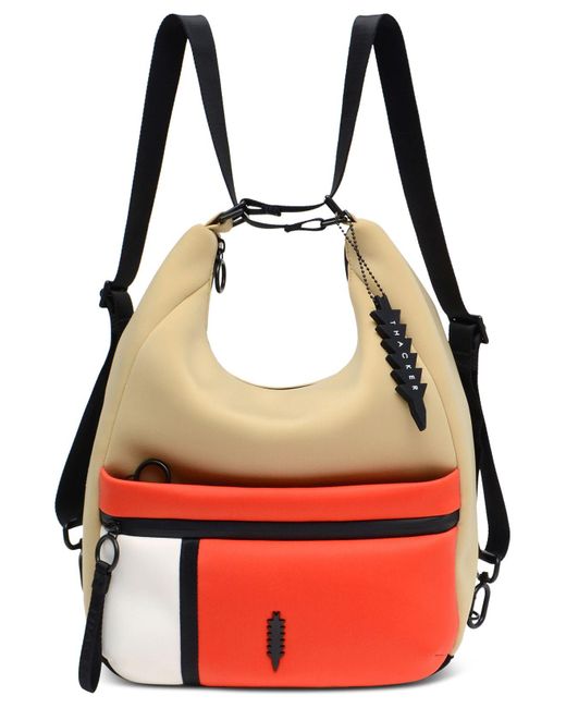 thacker Red Carey Neoprene Convertible Backpack & Hobo Shoulder Bag