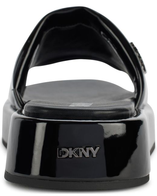 DKNY Black Lachine Platform Slide Sandals