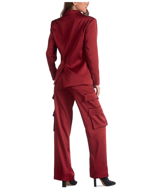 Elan Red Satin Wide-lapel One-button Blazer