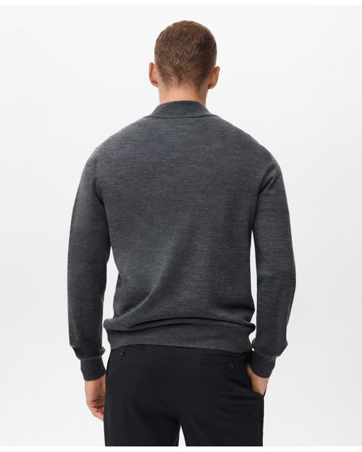 Mango Blue Perkins Neck Wool Sweater for men