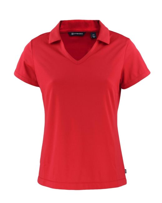 Cutter & Buck Red Plus Size Daybreak Eco Recycled V-neck Polo Shirt