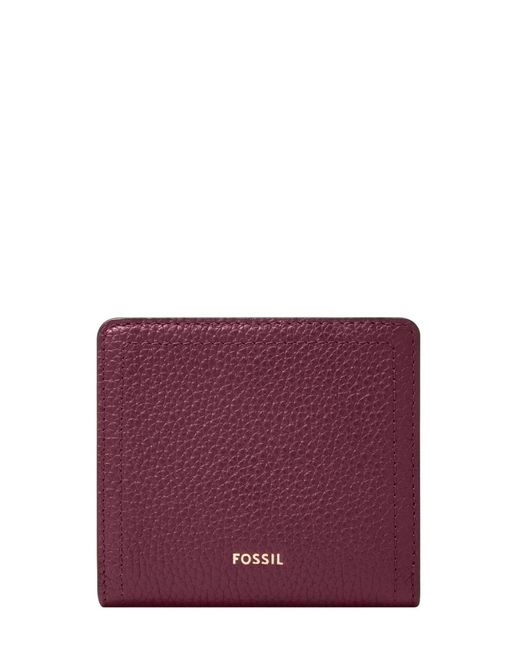 Fossil Women's Purple Logan Leather Small Bifold Wallet