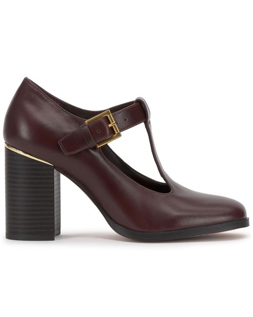 Vince Camuto Brown Micha T-strap Mary Jane Pumps