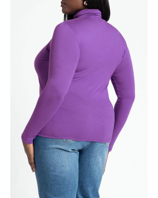 Eloquii Purple Plus Size Layering Turtleneck