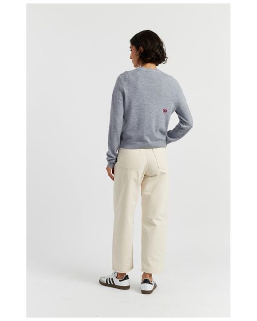 Chinti & Parker Blue Wool Cashmere Snoopy Peek Cardigan