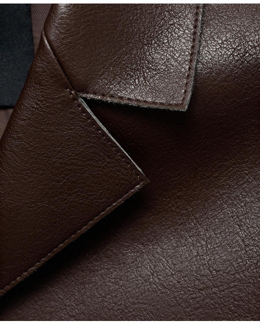 Mango Blue Pockets Leather-effect Jacket