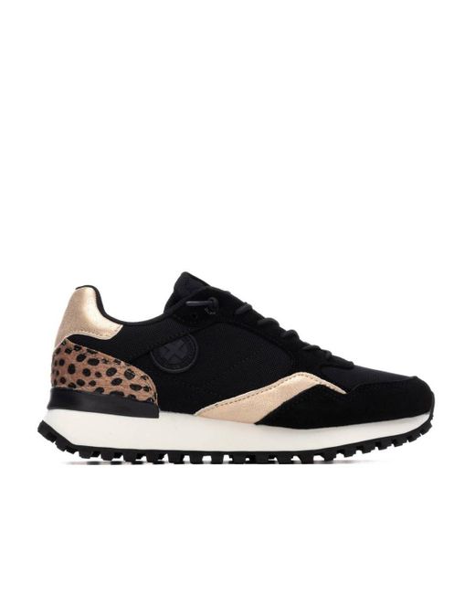 Xti Black Lace-up Sneakers By